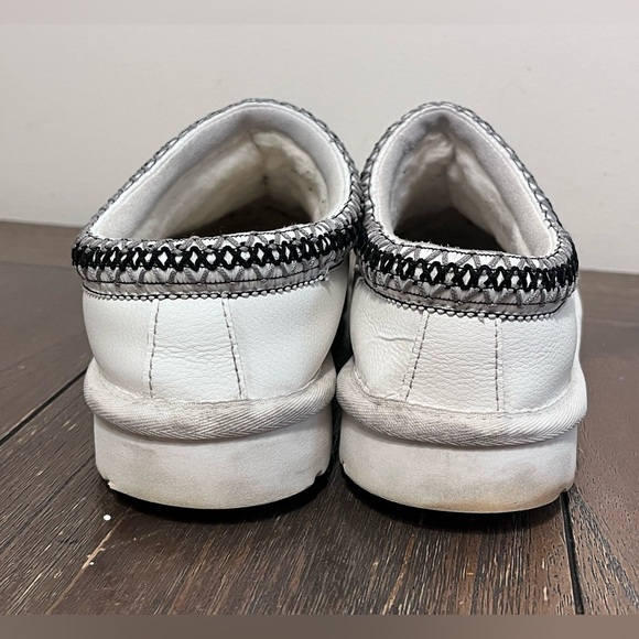 UGG White Leather Tasman Slippers Mens size 9 - Picture 8 of 10